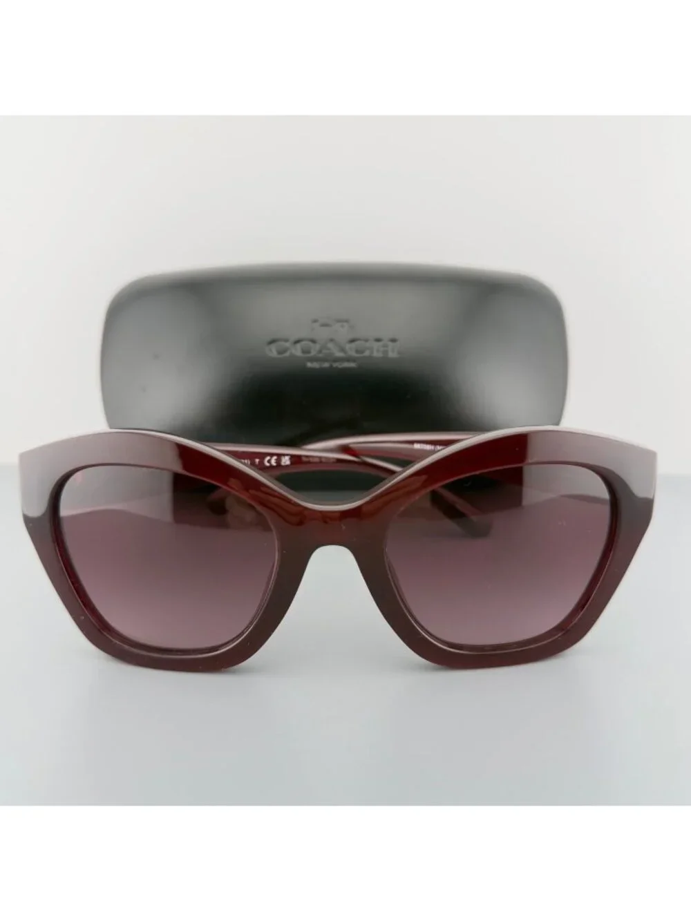 Coach HC8421U Sunglasses Milky Burgundy 54 22 140 3N Rose Gradient Lenses READ